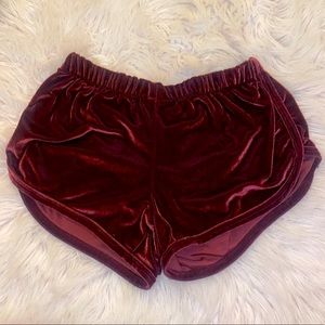 Velvet Burgundy Shorts
